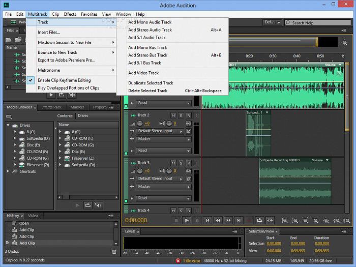 Added track. Adobe Audition. Обработка аудио. Adobe Audition экспорт аудио. Меню аудио в адоб премьер.