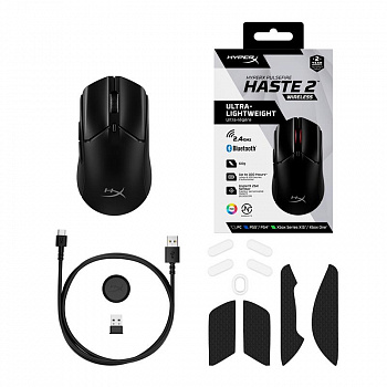 Миша HyperX Pulsefire Haste 2, RGB, USB-A/WL/BT картинка №25801